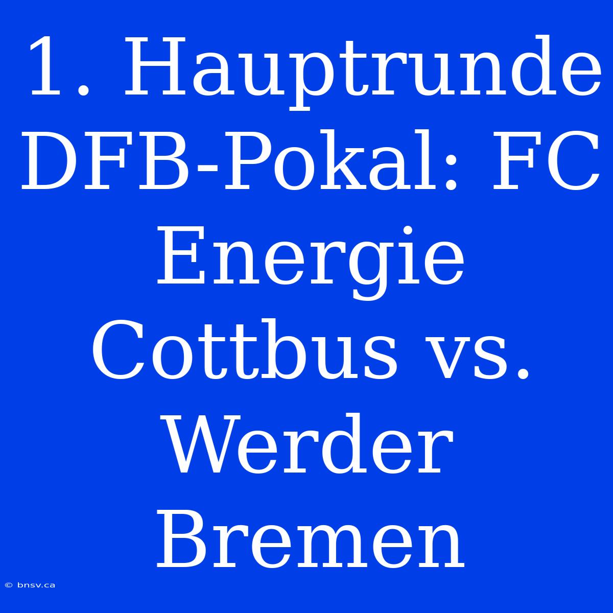 1. Hauptrunde DFB-Pokal: FC Energie Cottbus Vs. Werder Bremen