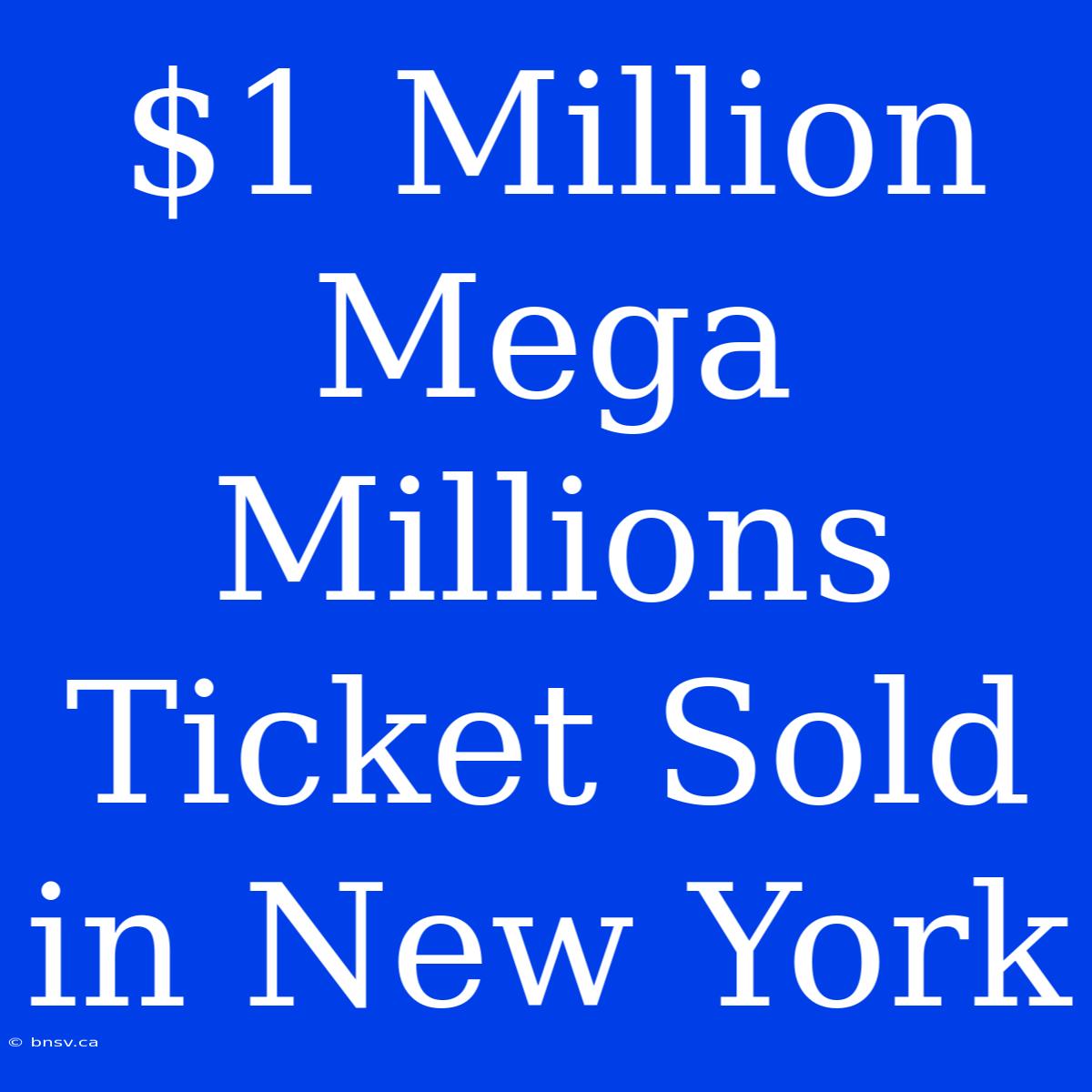 $1 Million Mega Millions Ticket Sold In New York