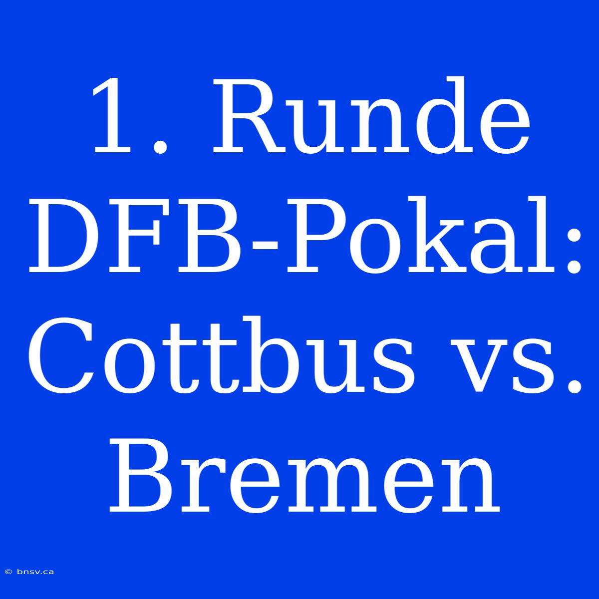 1. Runde DFB-Pokal: Cottbus Vs. Bremen