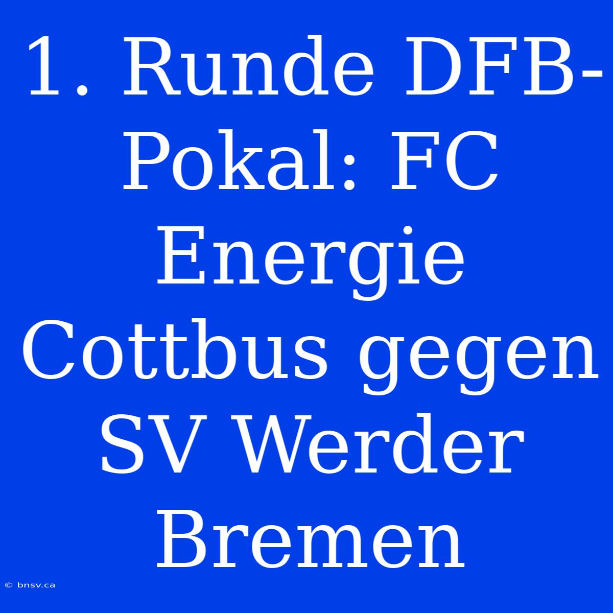 1. Runde DFB-Pokal: FC Energie Cottbus Gegen SV Werder Bremen