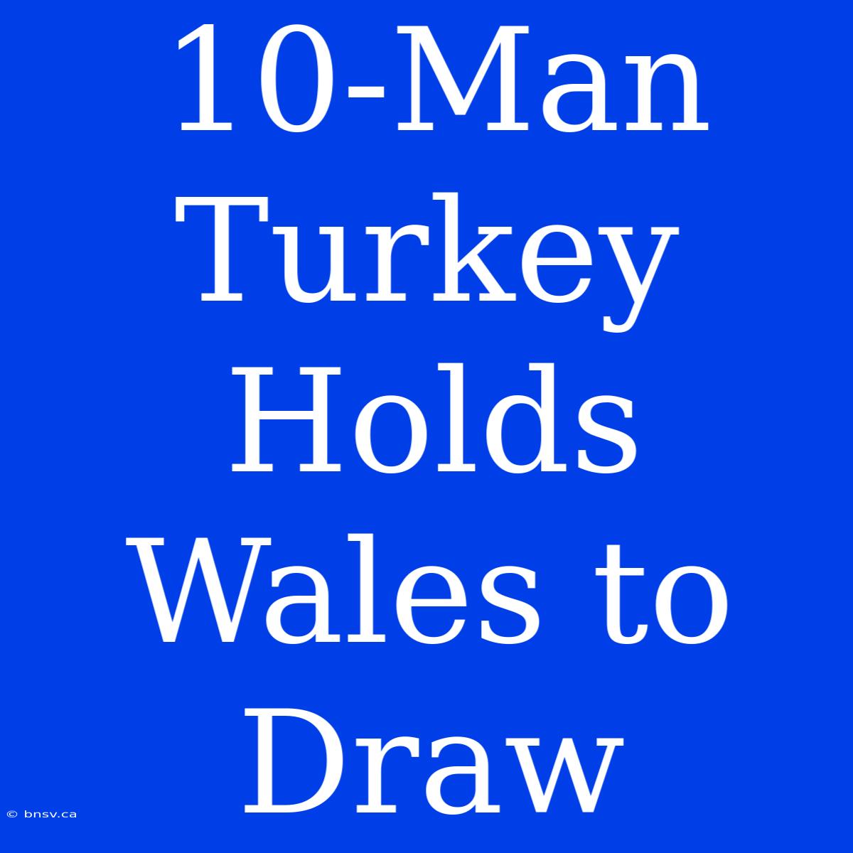 10-Man Turkey Holds Wales To Draw