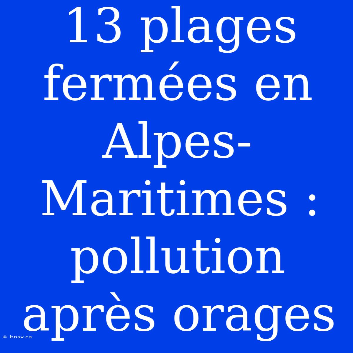 13 Plages Fermées En Alpes-Maritimes : Pollution Après Orages