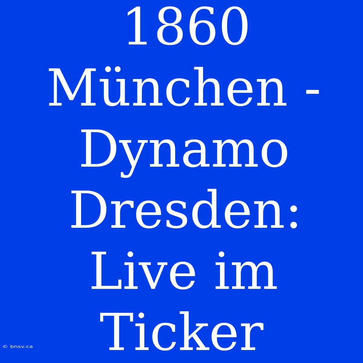 1860 München - Dynamo Dresden: Live Im Ticker