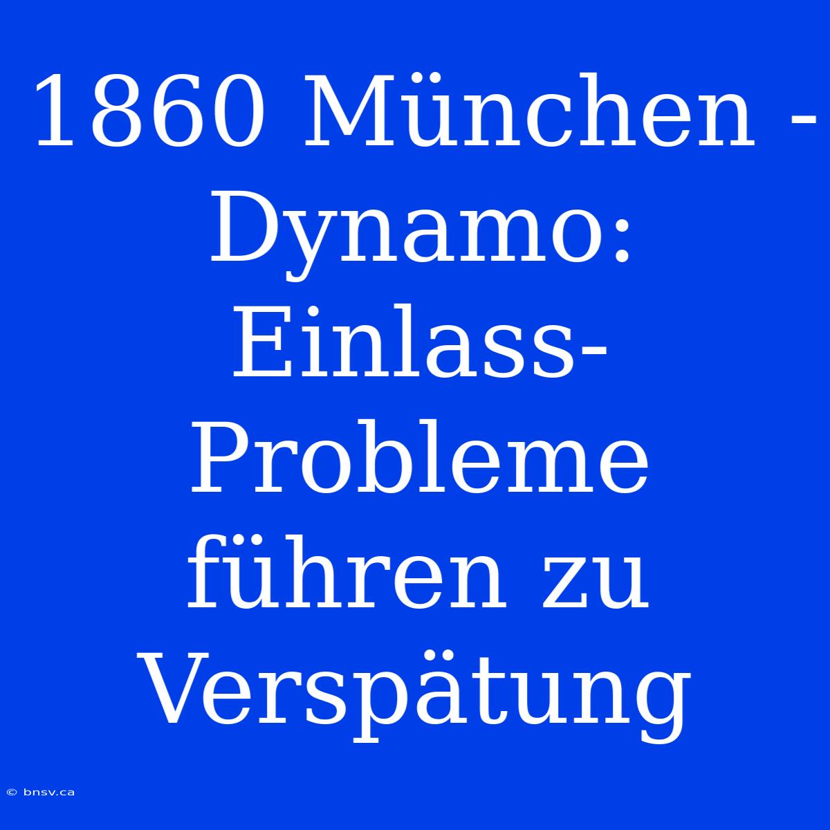 1860 München - Dynamo: Einlass-Probleme Führen Zu Verspätung