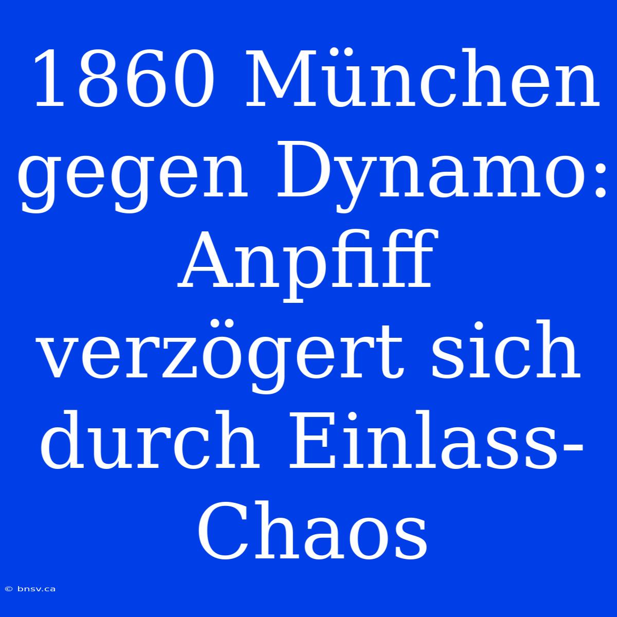 1860 München Gegen Dynamo: Anpfiff Verzögert Sich Durch Einlass-Chaos