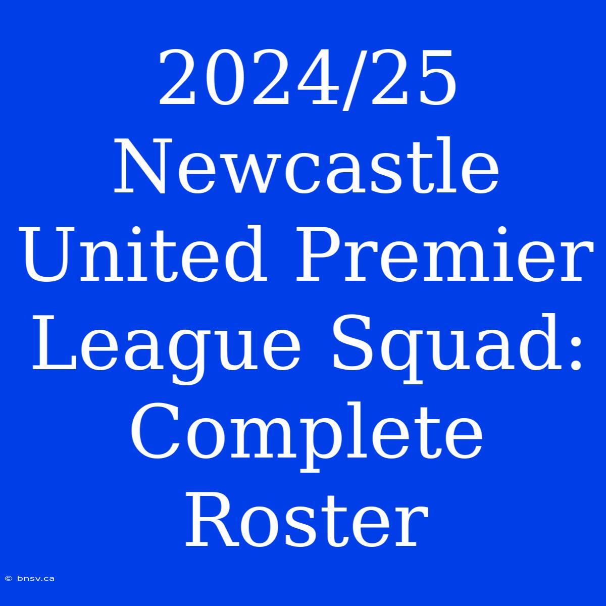 2024/25 Newcastle United Premier League Squad: Complete Roster