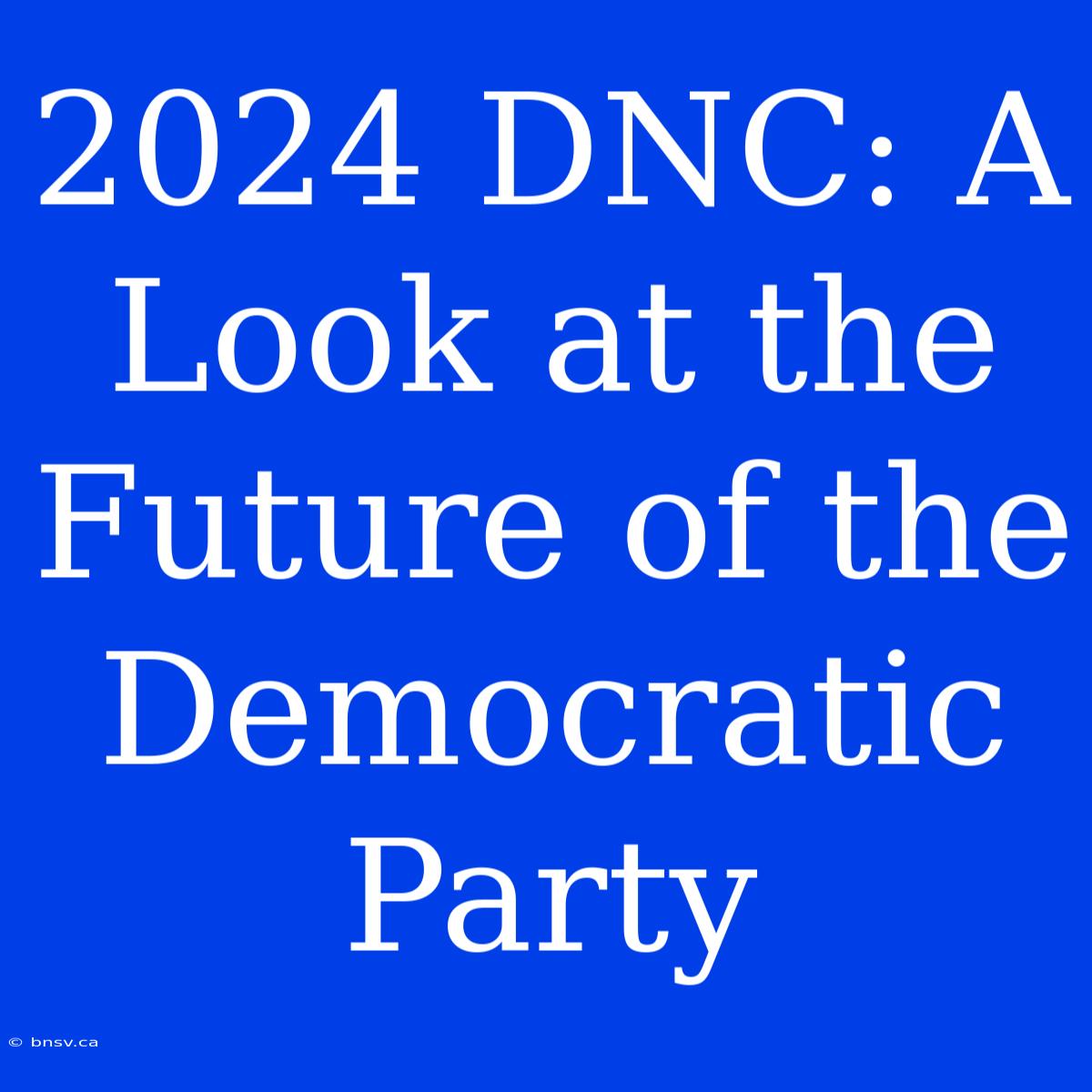 2024 DNC: A Look At The Future Of The Democratic Party