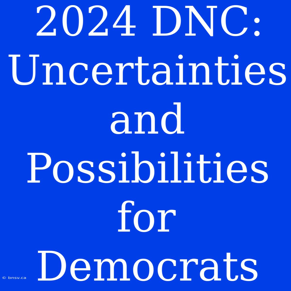 2024 DNC: Uncertainties And Possibilities For Democrats