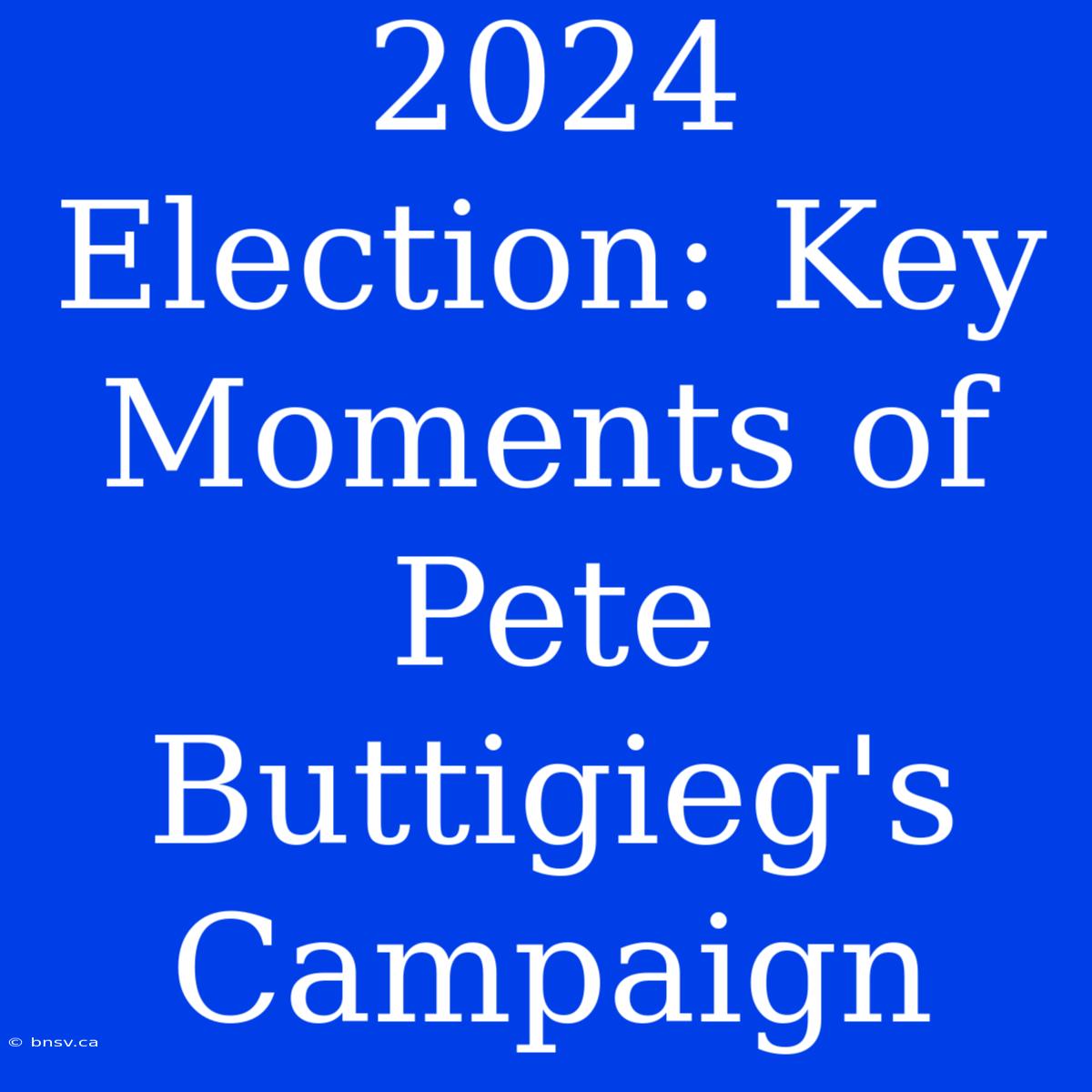 2024 Election: Key Moments Of Pete Buttigieg's Campaign