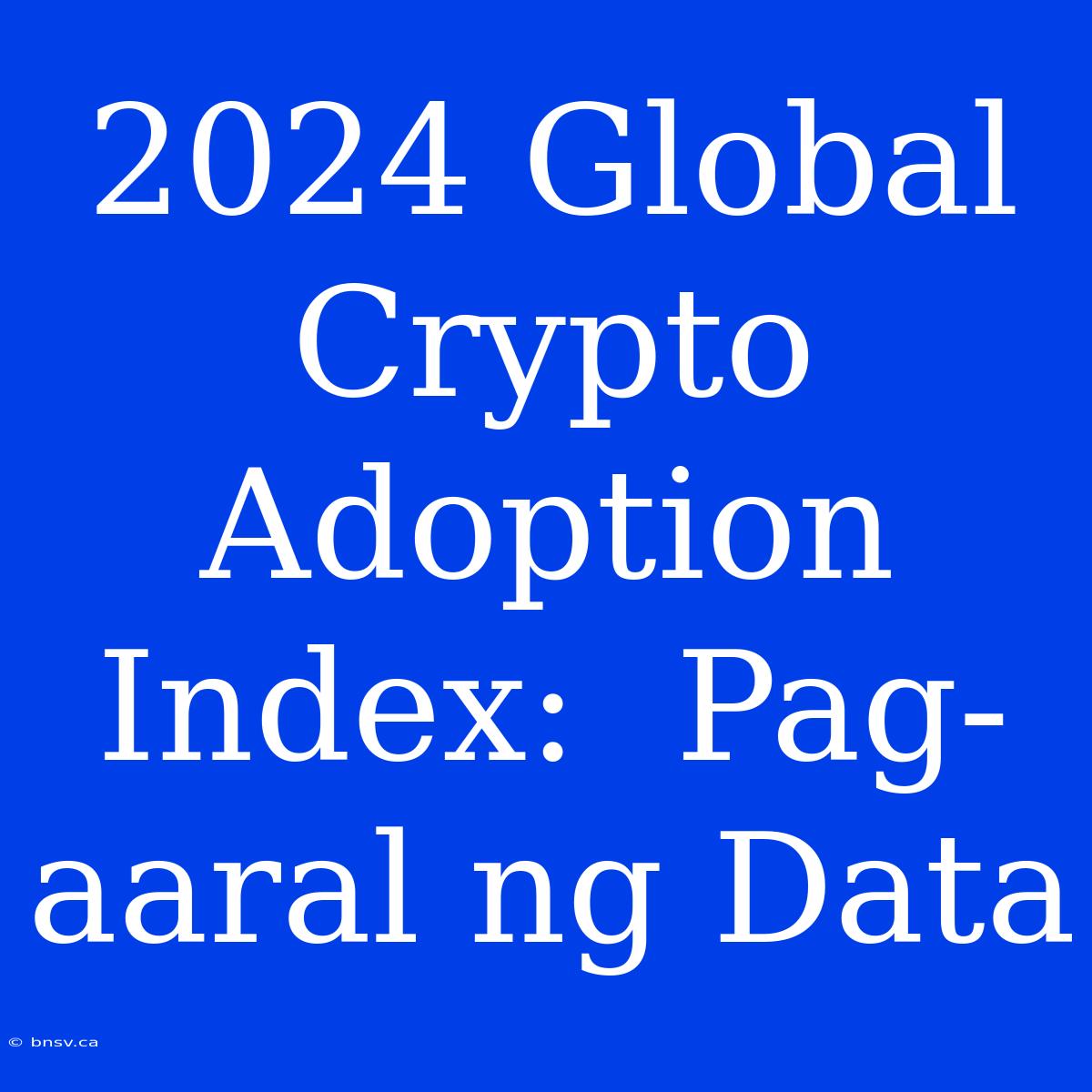 2024 Global Crypto Adoption Index:  Pag-aaral Ng Data