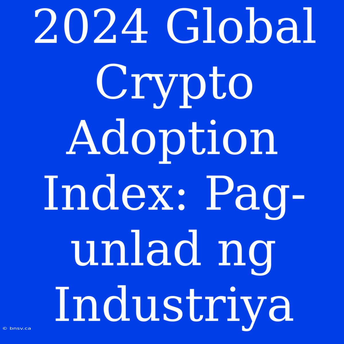 2024 Global Crypto Adoption Index: Pag-unlad Ng Industriya