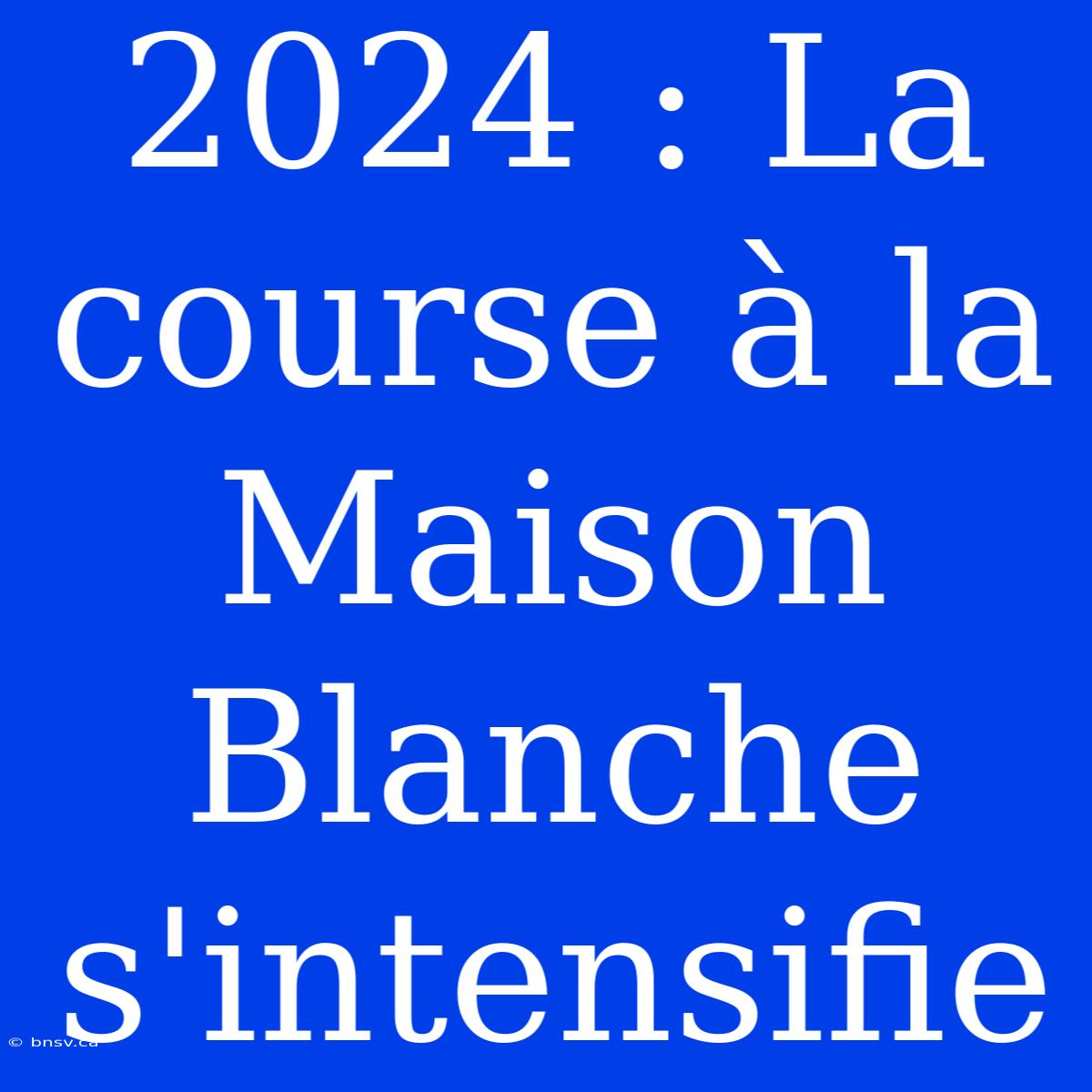 2024 : La Course À La Maison Blanche S'intensifie