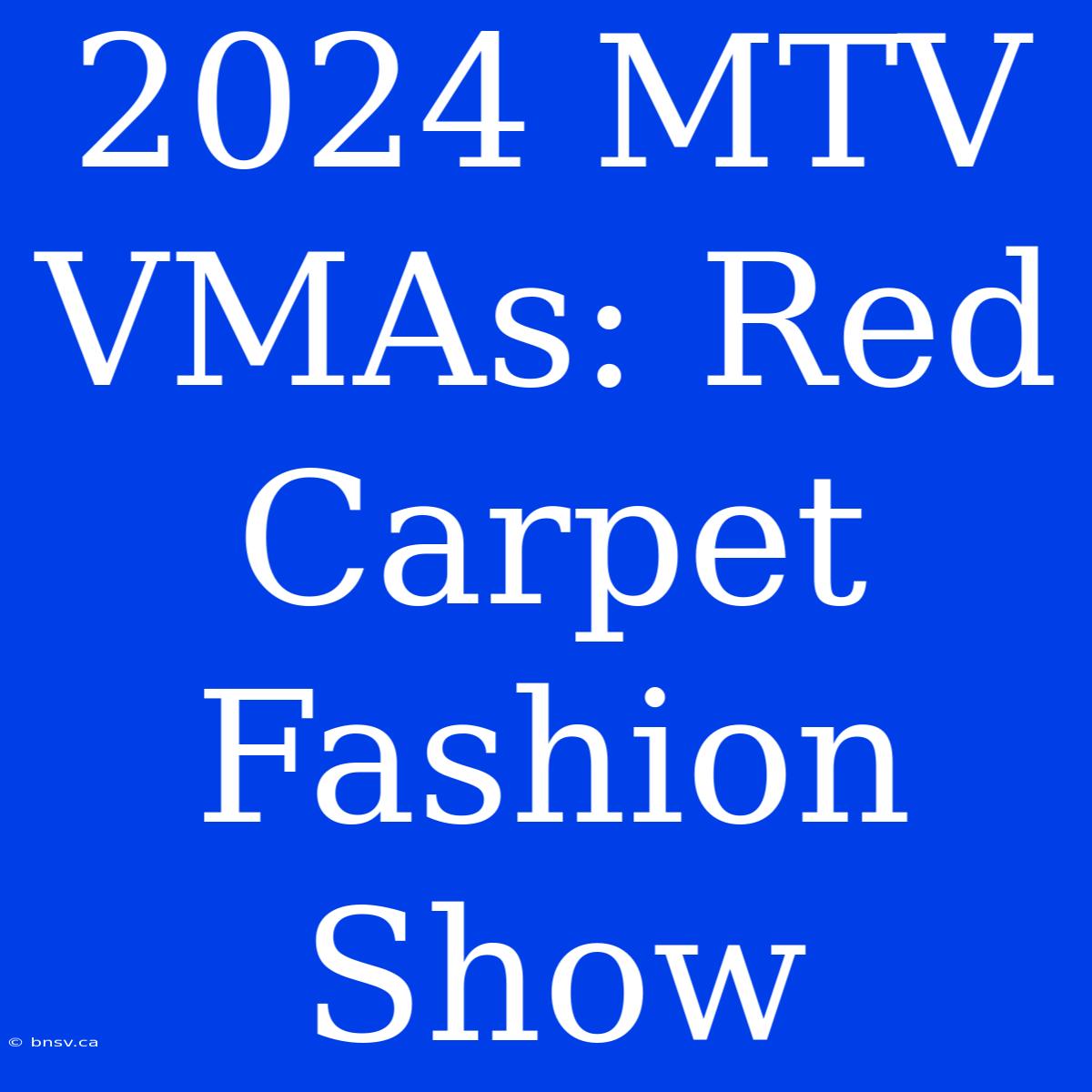 2024 MTV VMAs: Red Carpet Fashion Show