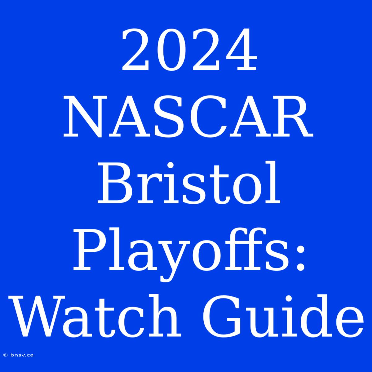 2024 NASCAR Bristol Playoffs: Watch Guide