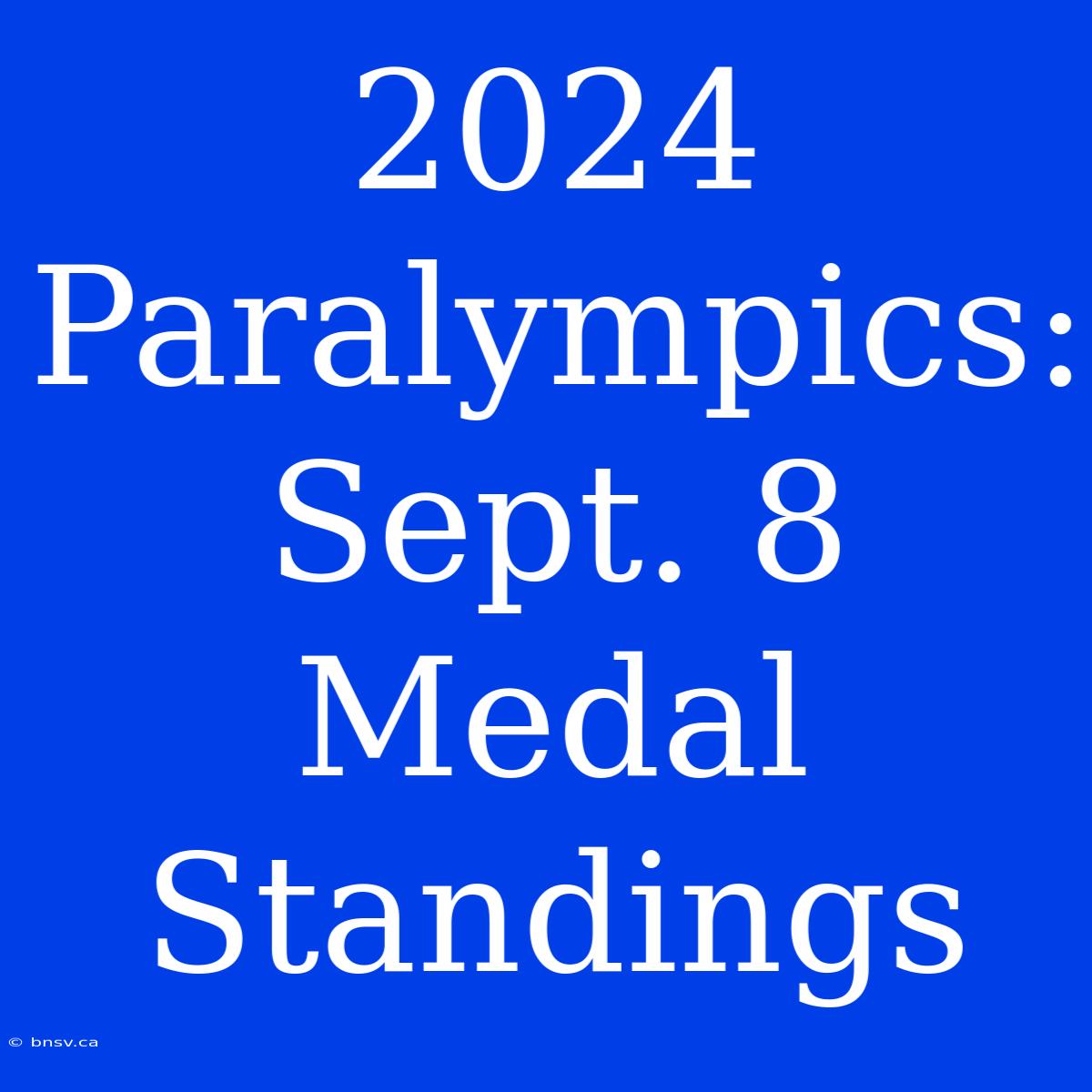 2024 Paralympics: Sept. 8 Medal Standings