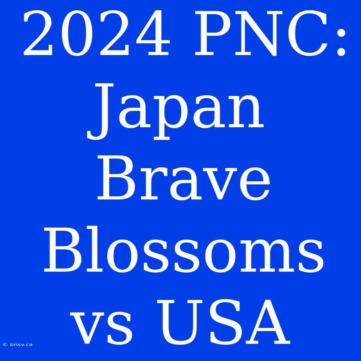 2024 PNC: Japan Brave Blossoms Vs USA