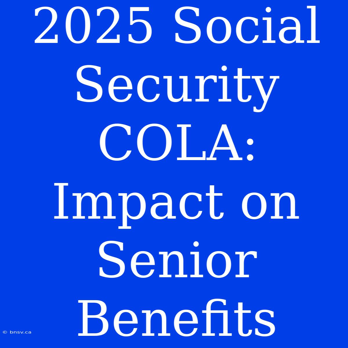 2025 Social Security COLA:  Impact On Senior Benefits