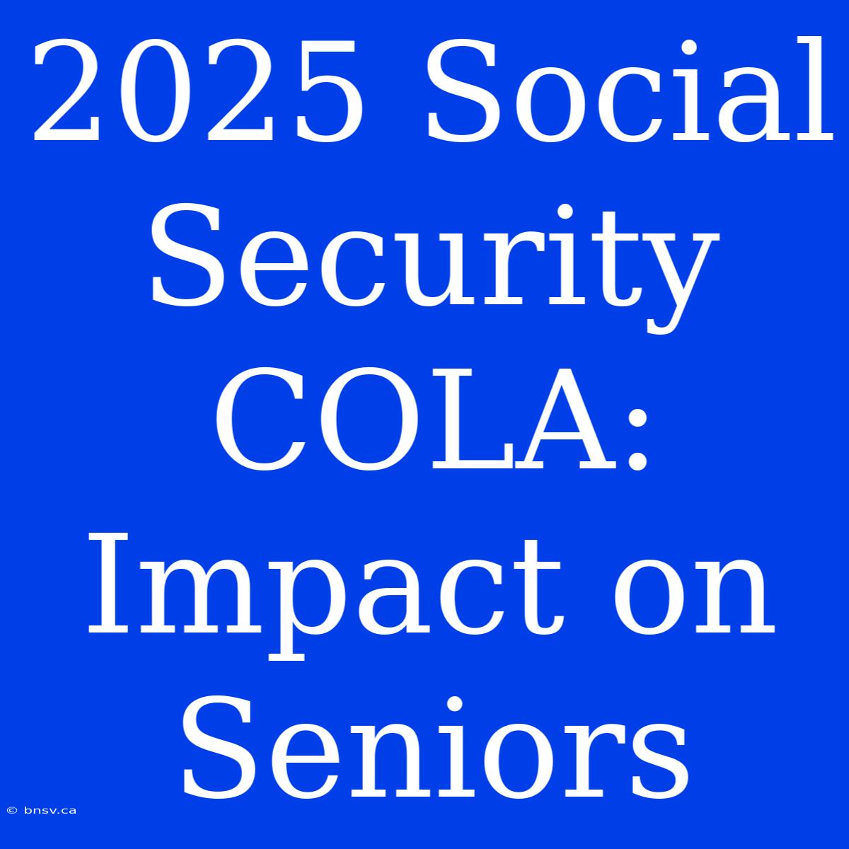 2025 Social Security COLA:  Impact On Seniors