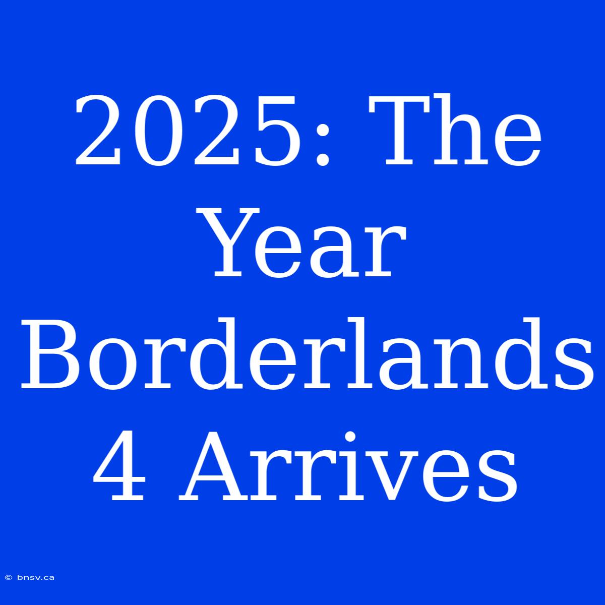 2025: The Year Borderlands 4 Arrives