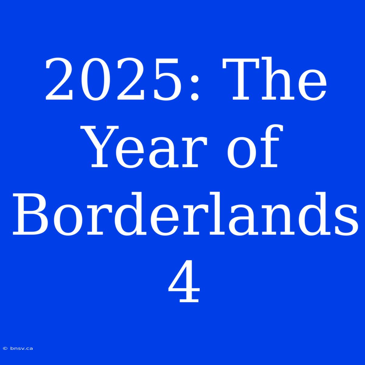 2025: The Year Of Borderlands 4