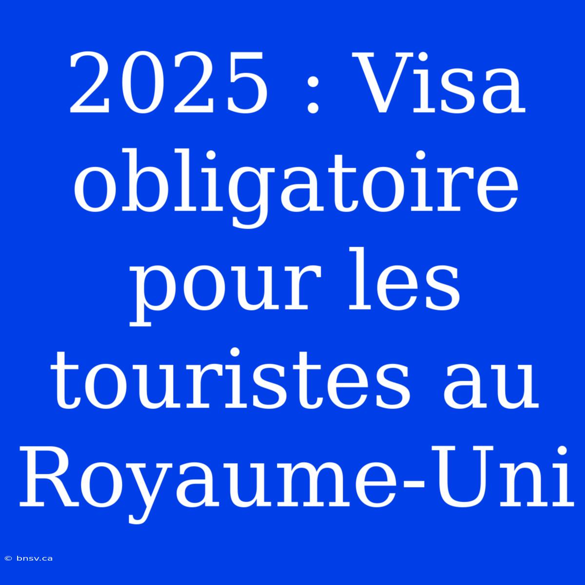 2025 : Visa Obligatoire Pour Les Touristes Au Royaume-Uni