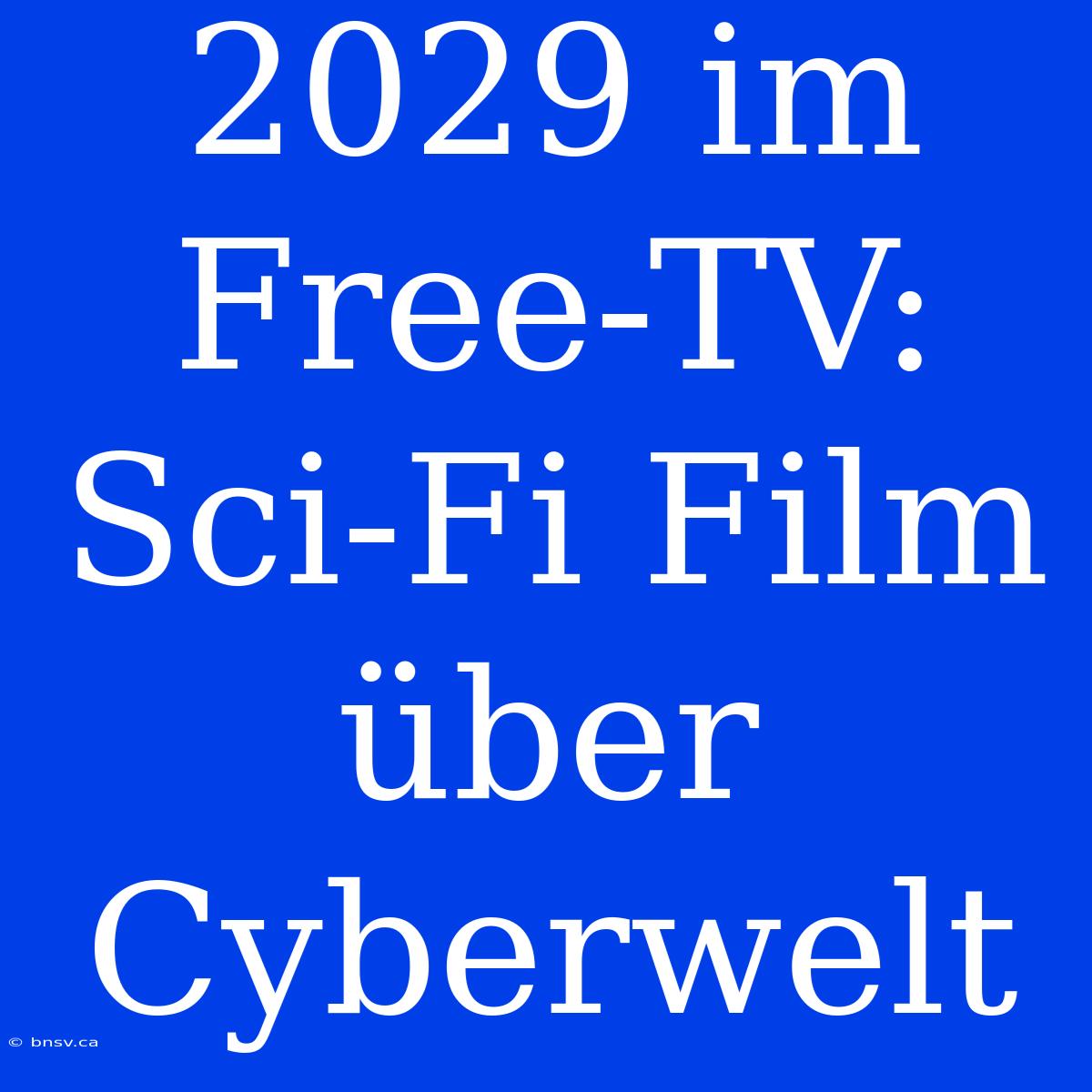 2029 Im Free-TV: Sci-Fi Film Über Cyberwelt