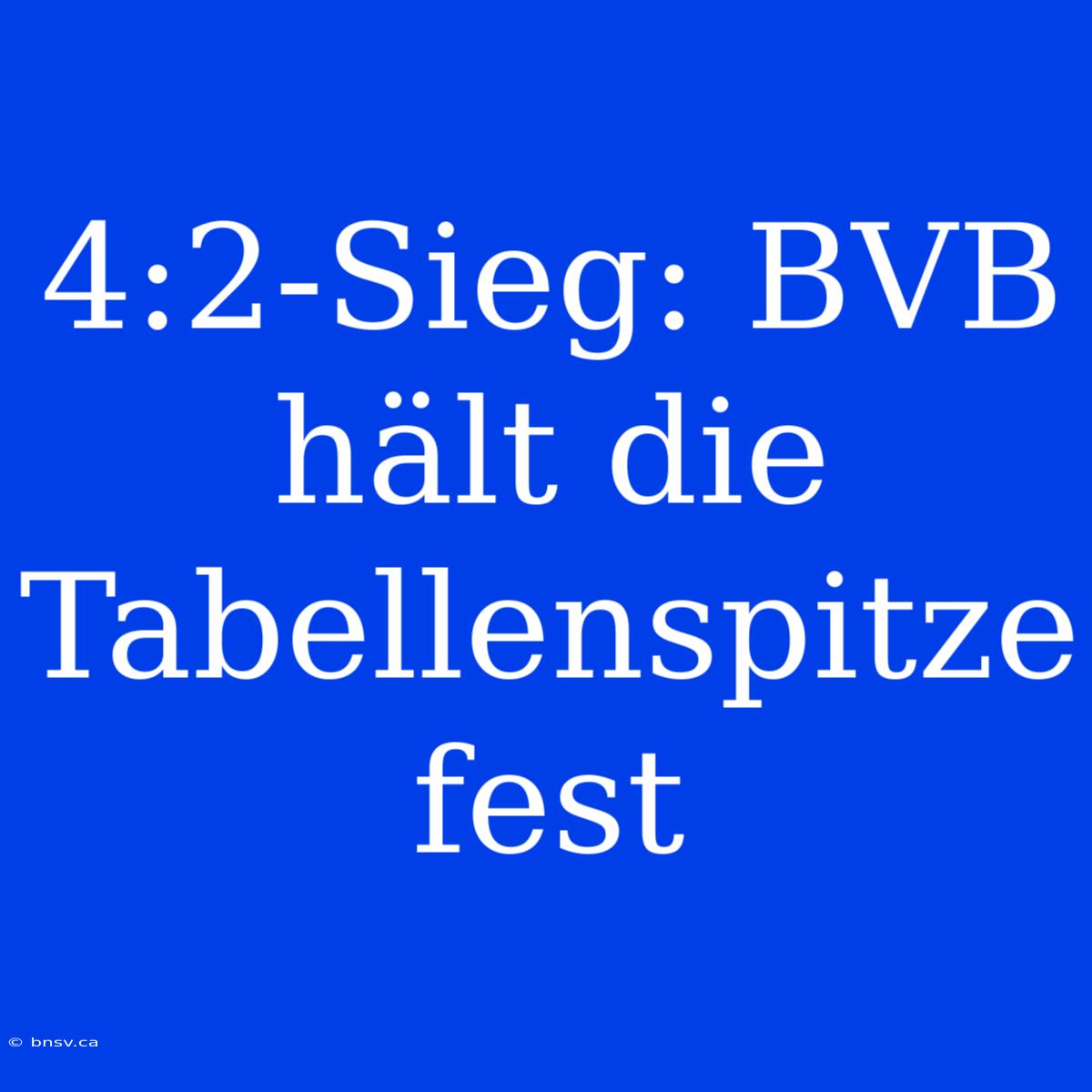 4:2-Sieg: BVB Hält Die Tabellenspitze Fest