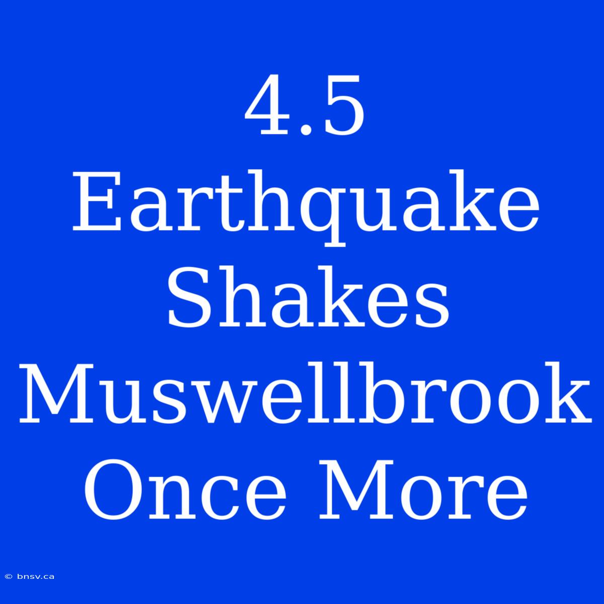 4.5 Earthquake Shakes Muswellbrook Once More