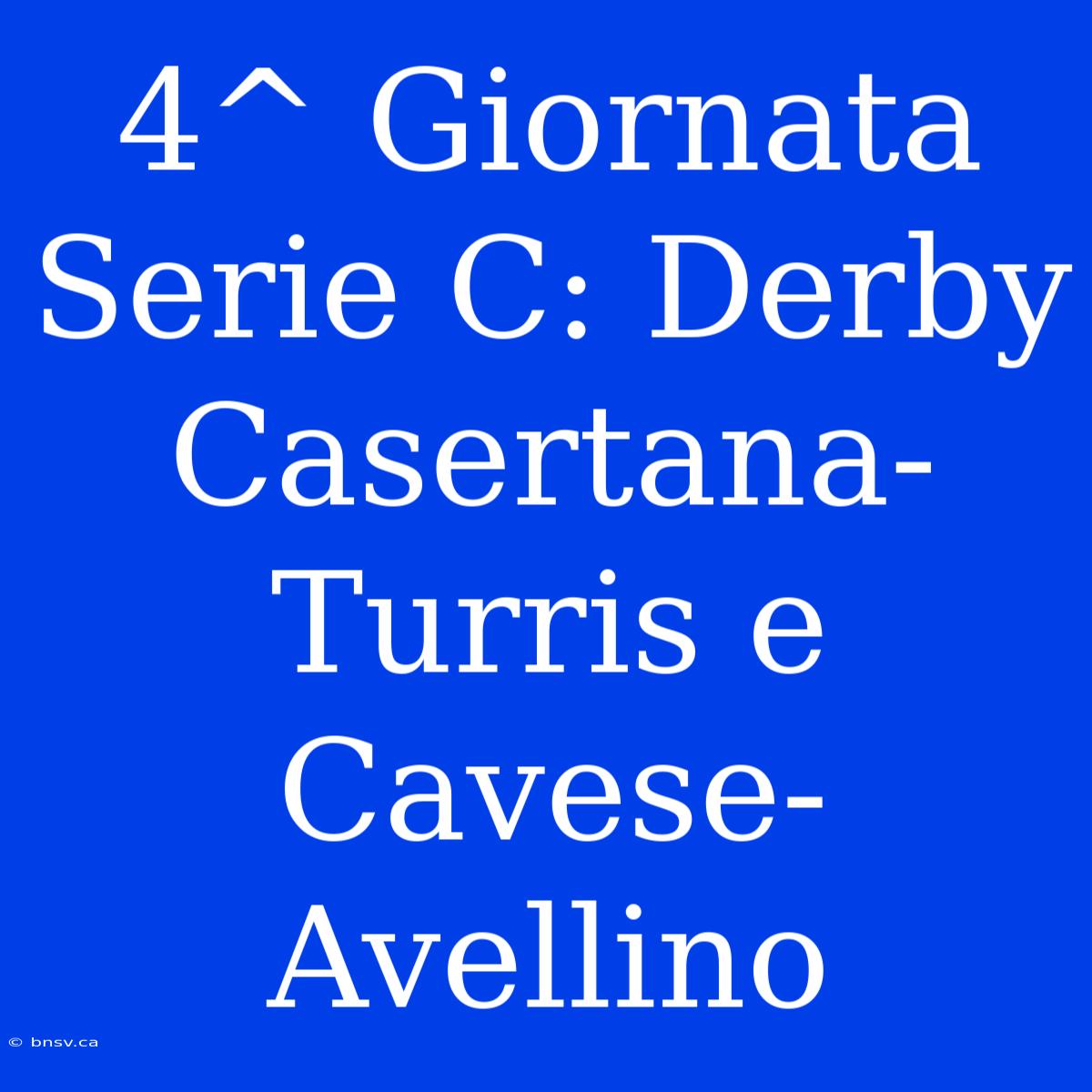 4^ Giornata Serie C: Derby Casertana-Turris E Cavese-Avellino