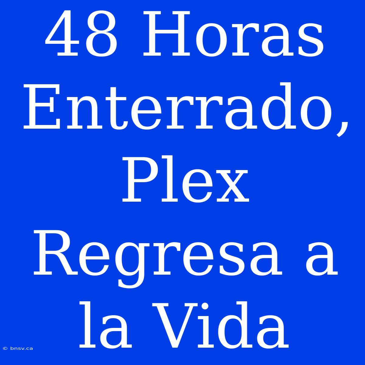 48 Horas Enterrado, Plex Regresa A La Vida