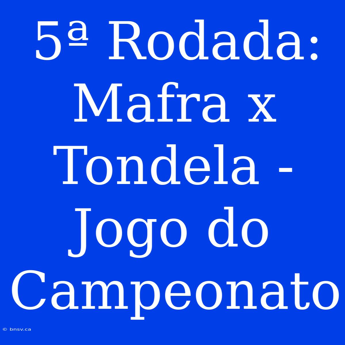 5ª Rodada: Mafra X Tondela - Jogo Do Campeonato