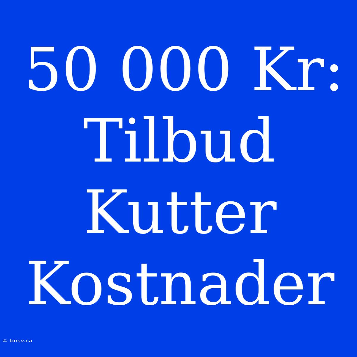 50 000 Kr: Tilbud Kutter Kostnader