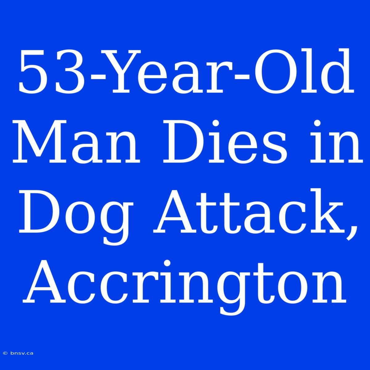 53-Year-Old Man Dies In Dog Attack, Accrington