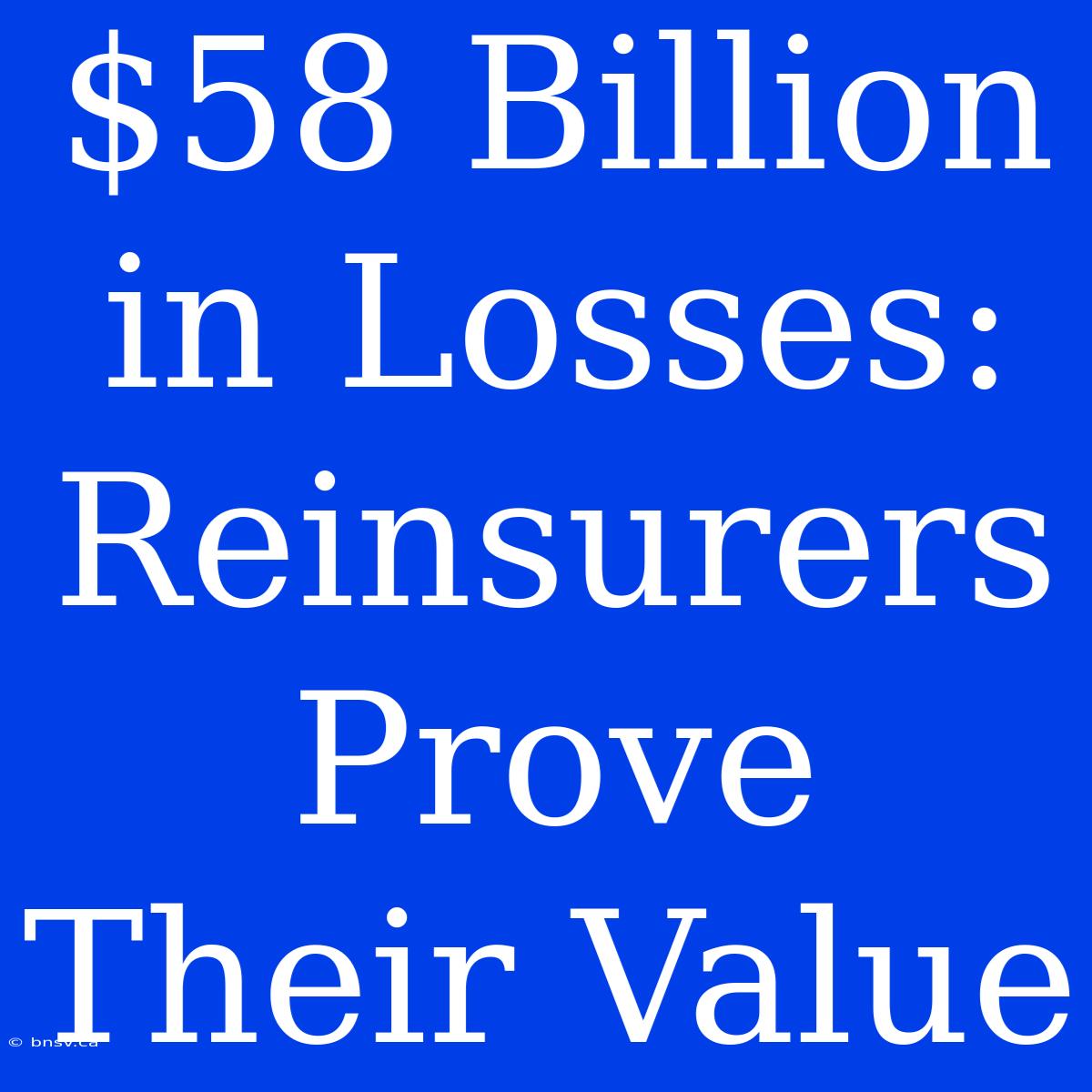 $58 Billion In Losses: Reinsurers Prove Their Value