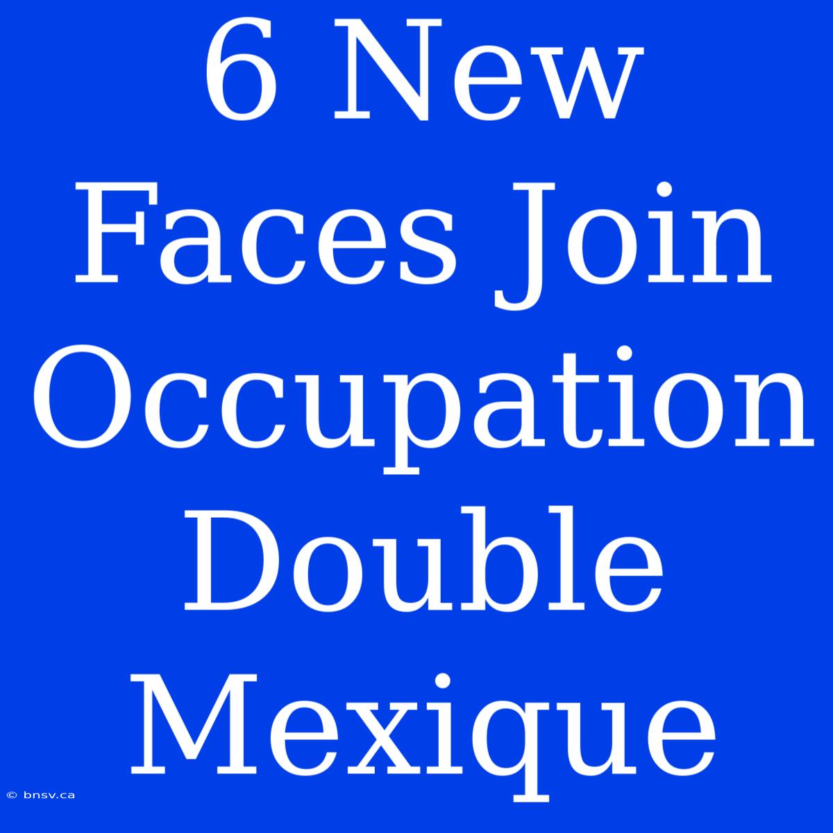 6 New Faces Join Occupation Double Mexique