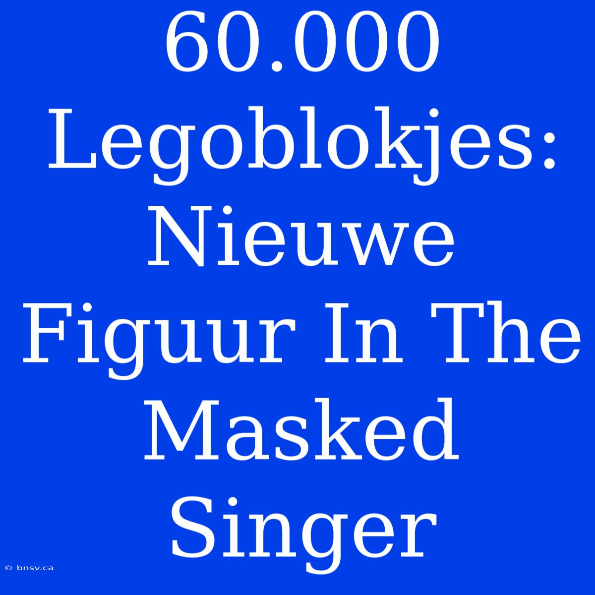 60.000 Legoblokjes:  Nieuwe Figuur In The Masked Singer