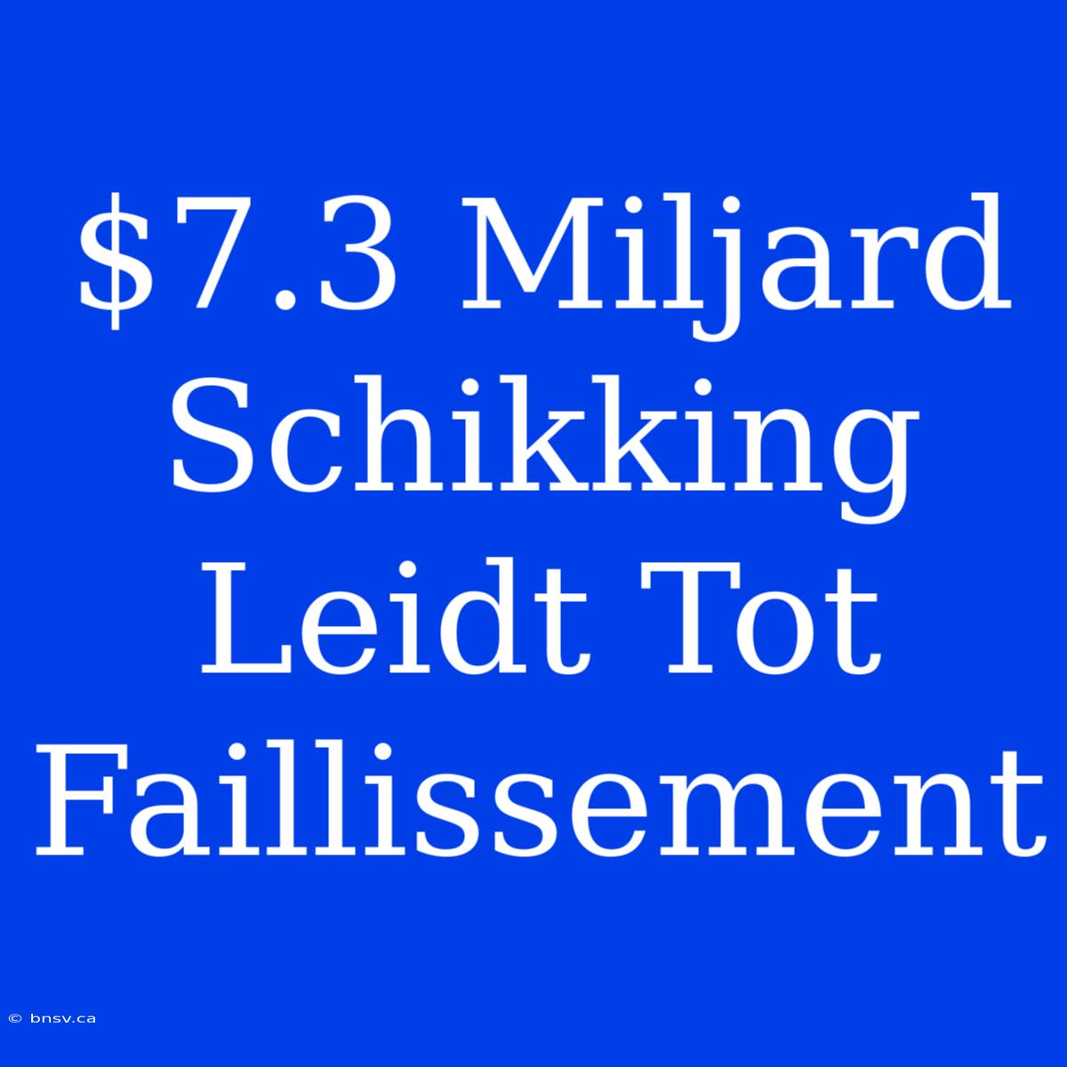 $7.3 Miljard Schikking Leidt Tot Faillissement