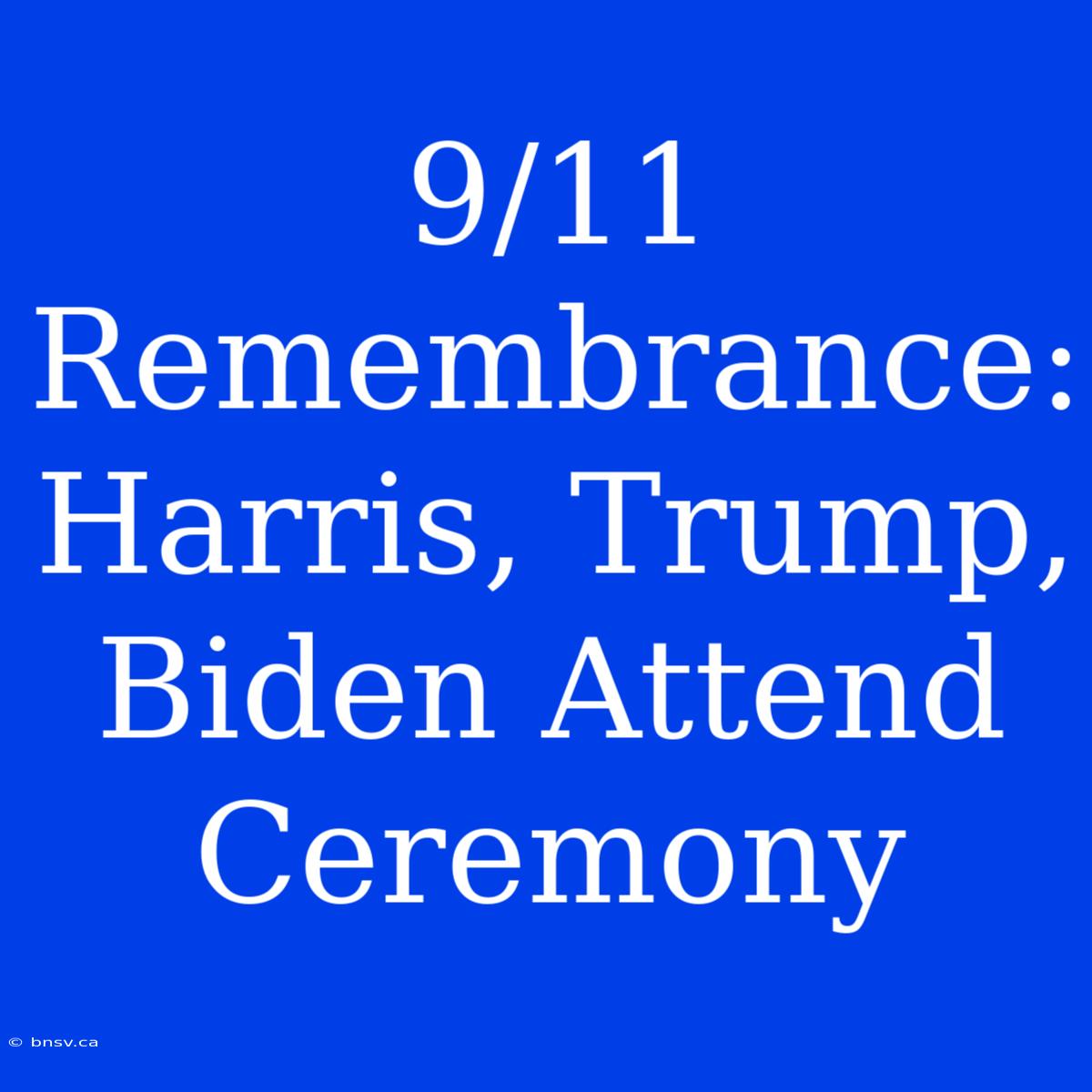 9/11 Remembrance: Harris, Trump, Biden Attend Ceremony