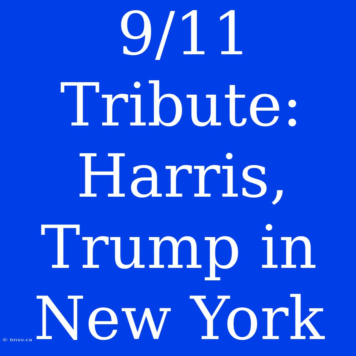 9/11 Tribute: Harris, Trump In New York