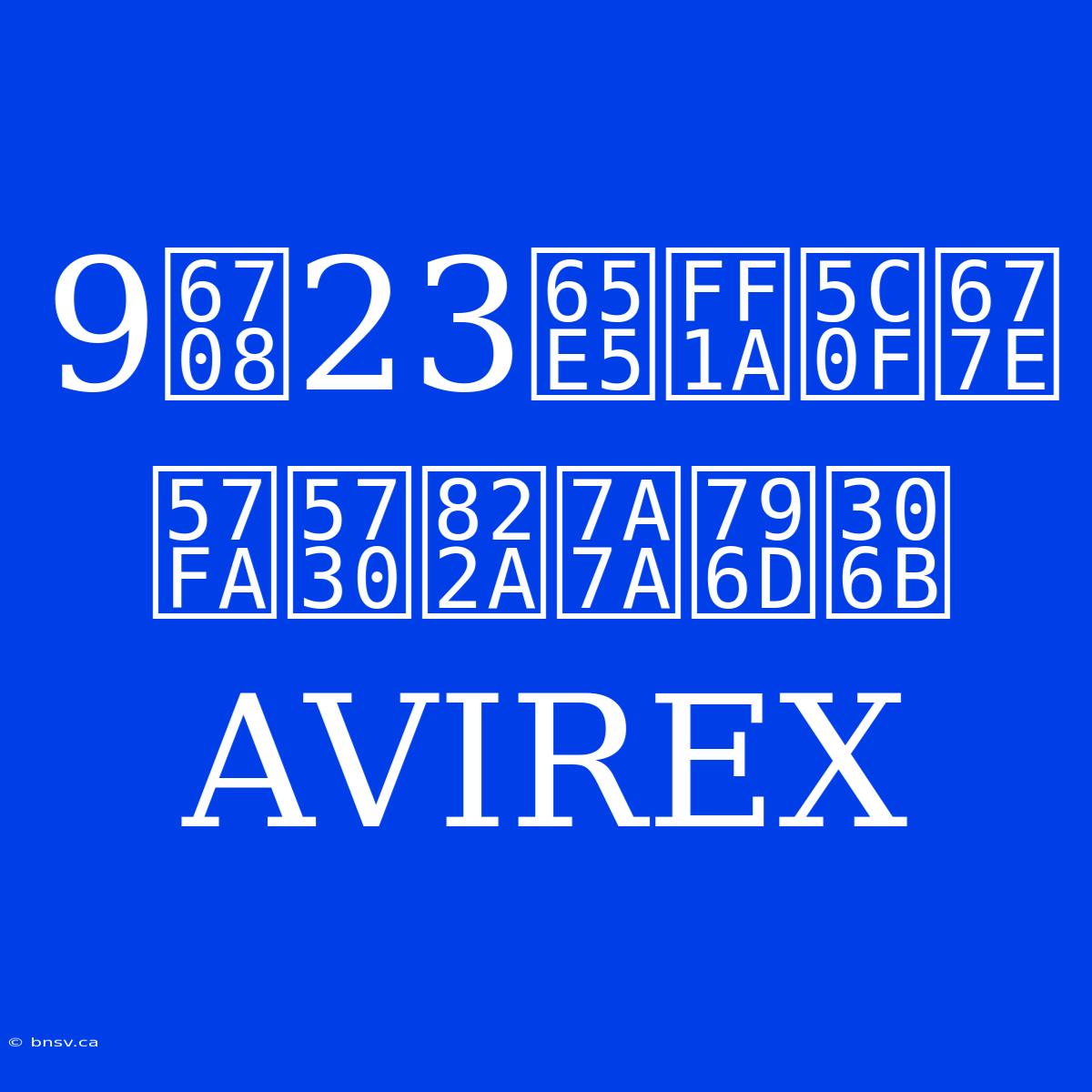 9月23日：小松基地航空祭にAVIREX