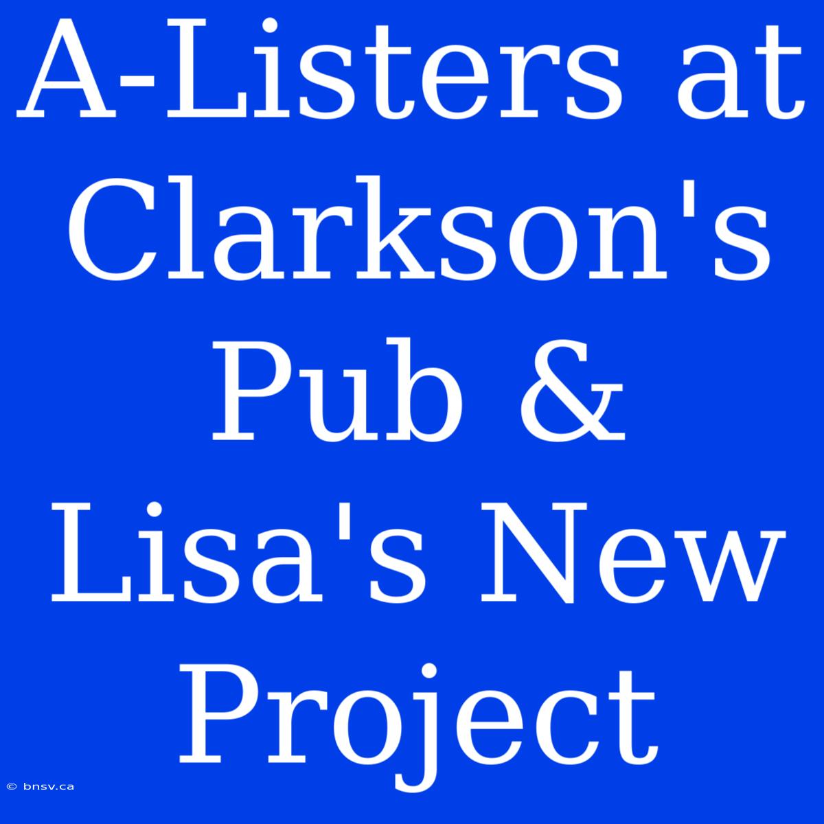 A-Listers At Clarkson's Pub & Lisa's New Project