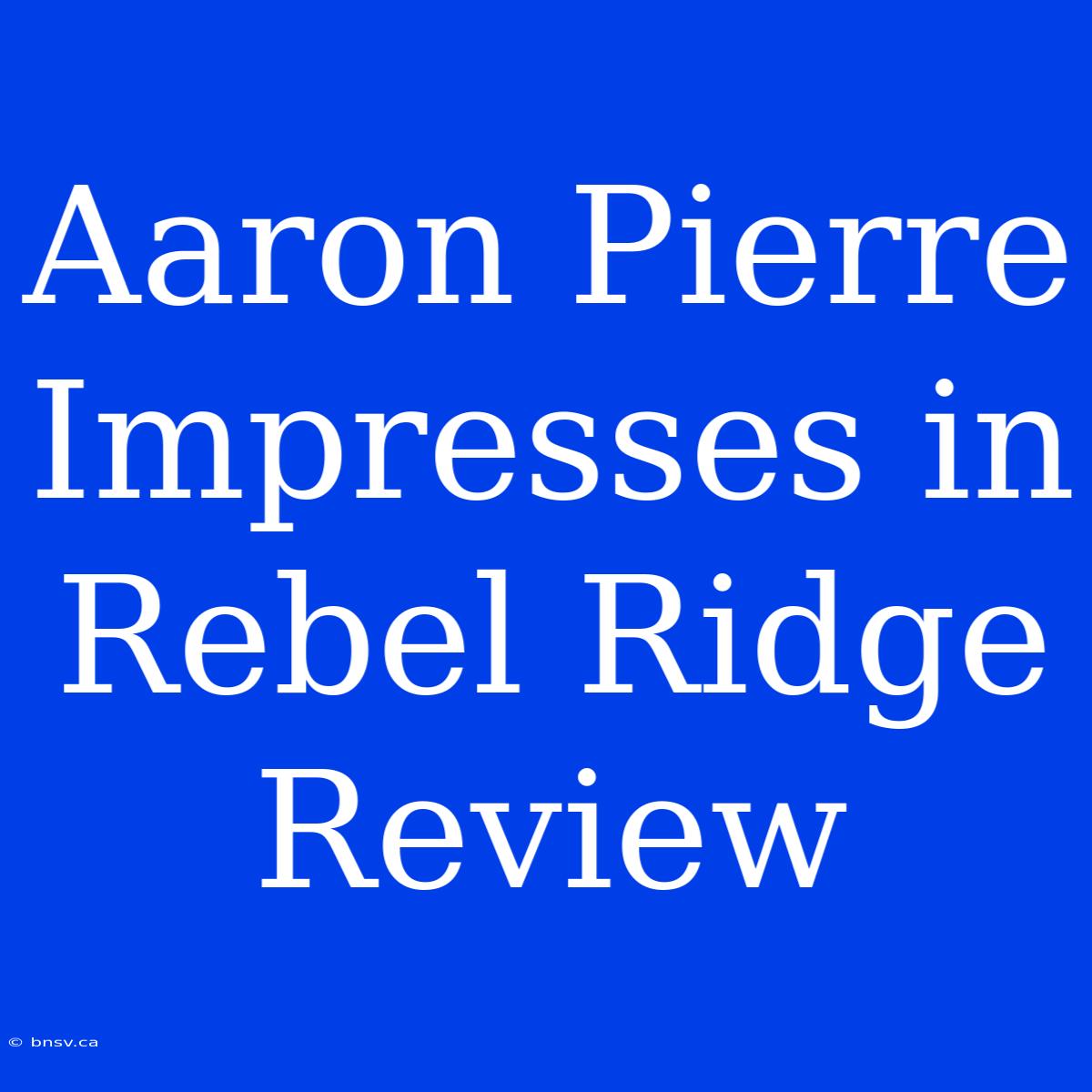 Aaron Pierre Impresses In Rebel Ridge Review