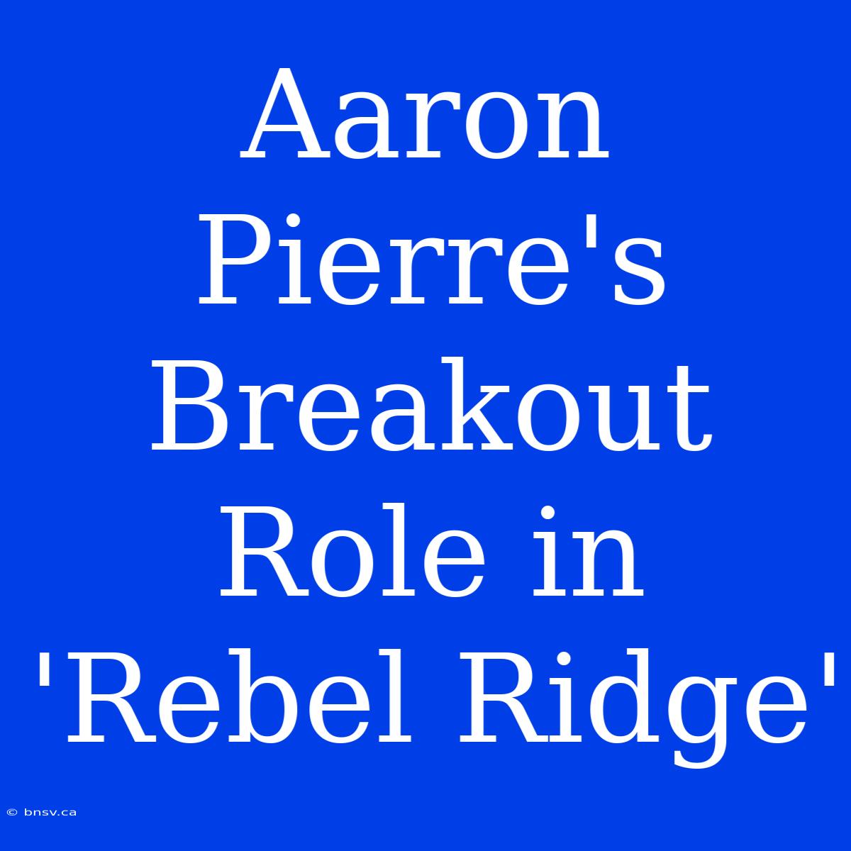 Aaron Pierre's Breakout Role In 'Rebel Ridge'