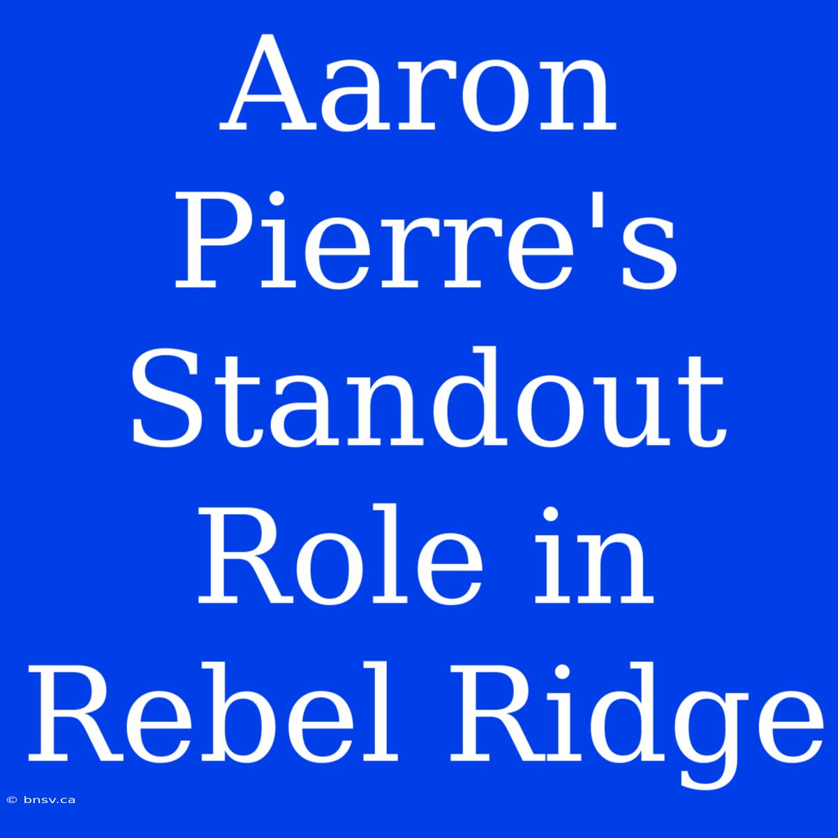 Aaron Pierre's Standout Role In Rebel Ridge