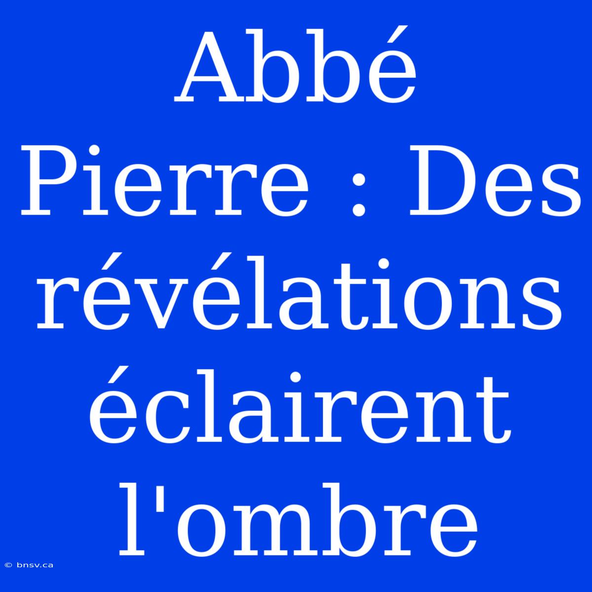 Abbé Pierre : Des Révélations Éclairent L'ombre