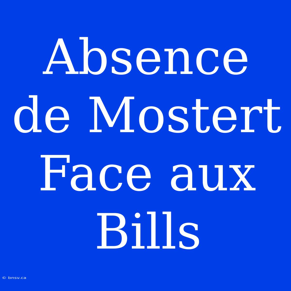 Absence De Mostert Face Aux Bills