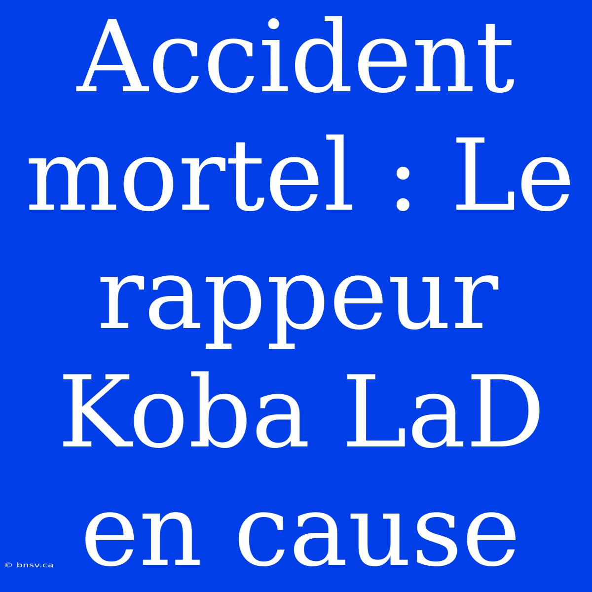 Accident Mortel : Le Rappeur Koba LaD En Cause