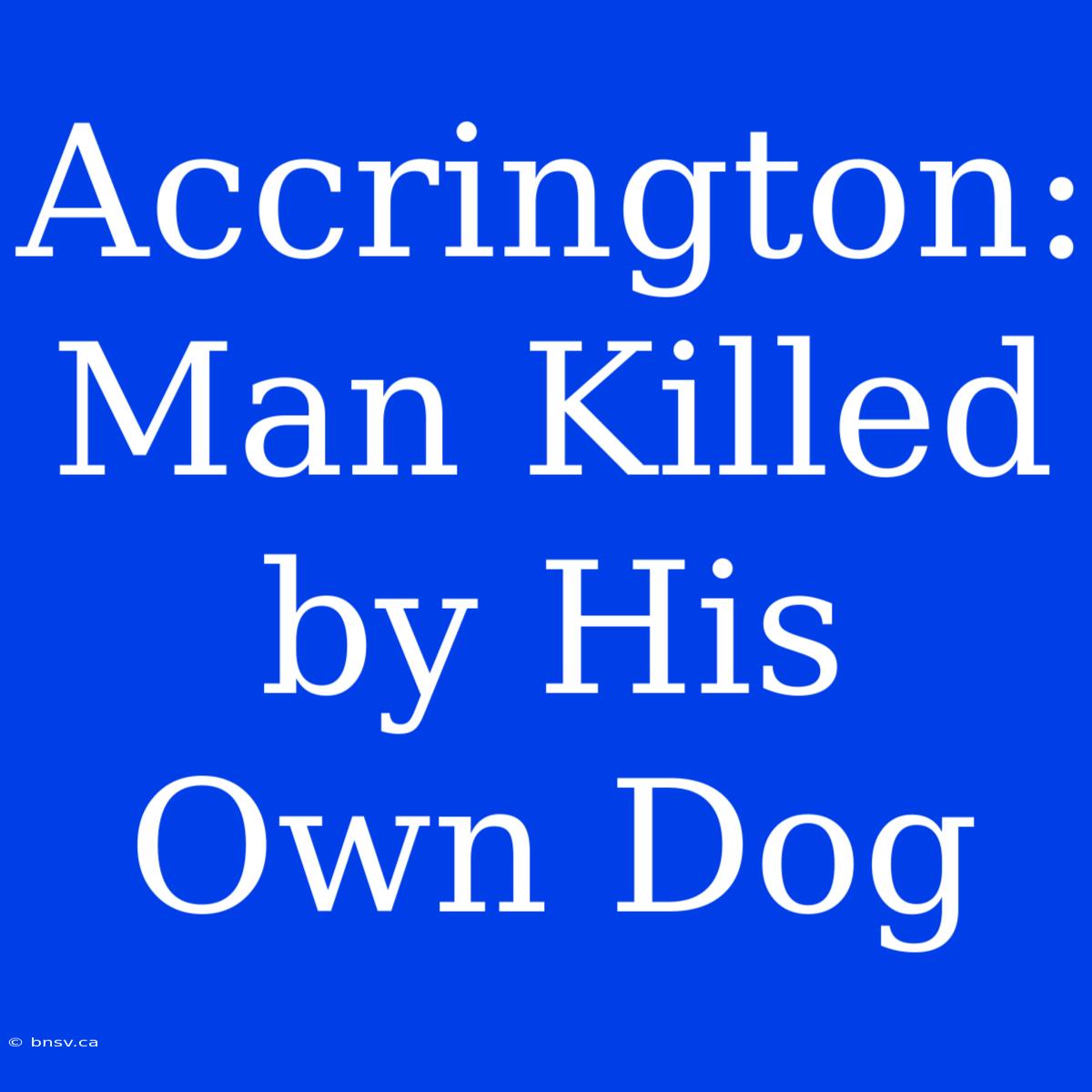 Accrington: Man Killed By His Own Dog