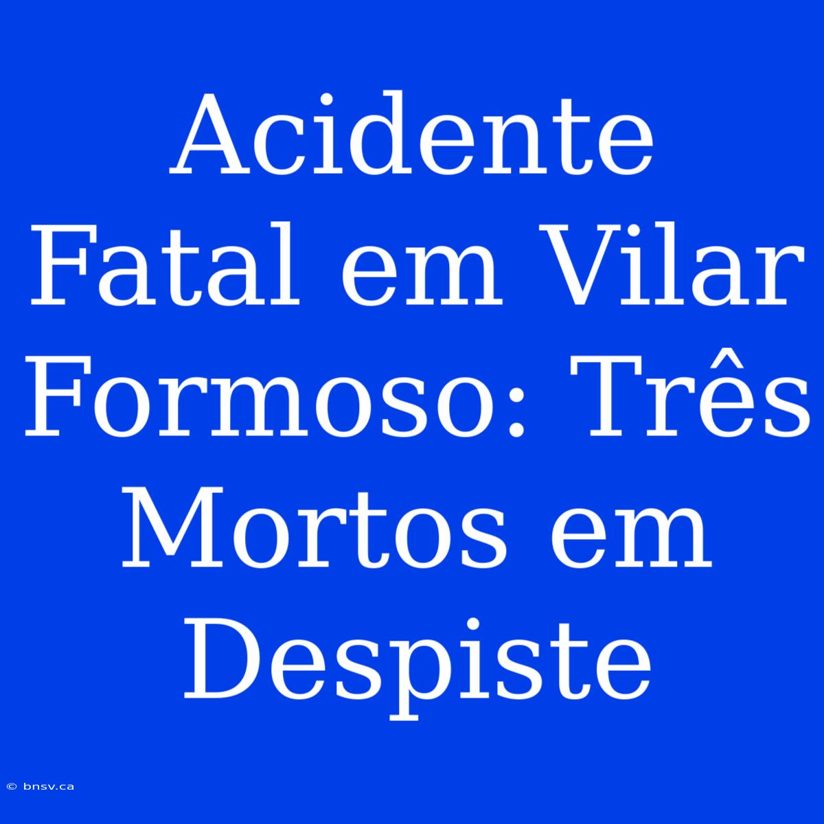 Acidente Fatal Em Vilar Formoso: Três Mortos Em Despiste