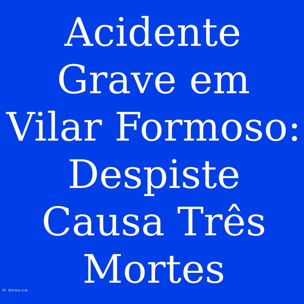 Acidente Grave Em Vilar Formoso: Despiste Causa Três Mortes